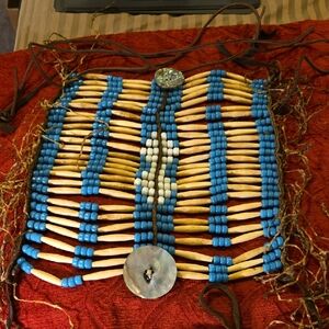 Native American Breastplate With Bone And Glass Beads